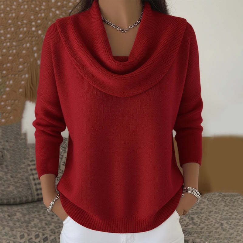 Jersey de Cuello Vuelto Drapeado