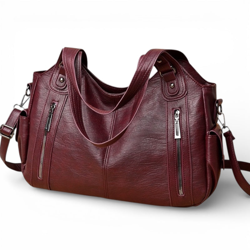 Bolso Carryall Diario de Cuero Vegano con Herrajes Plateados