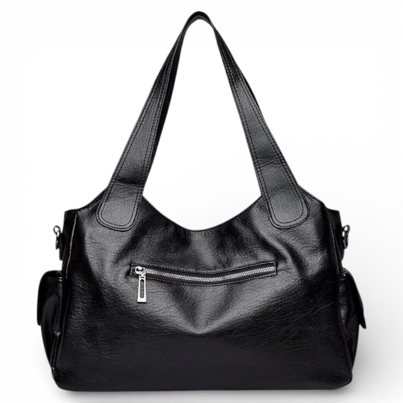 Bolso Carryall Diario de Cuero Vegano con Herrajes Plateados