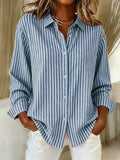 Camisa de Punto a Rayas con Botones