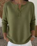 Jersey de Punto con Cuello Henley y Botones