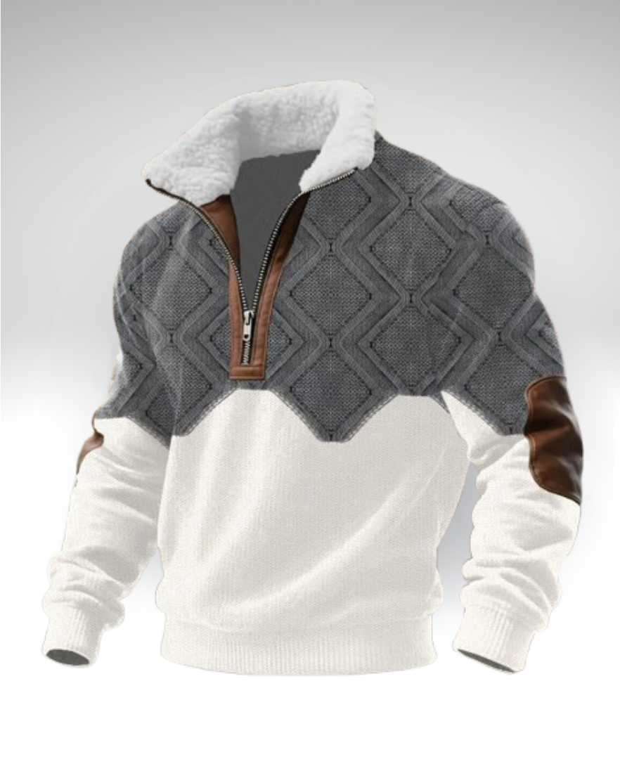 Jersey con Cremallera y Cuello Forrado