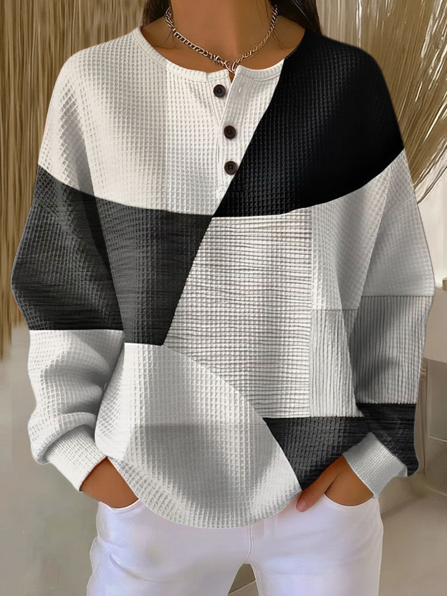 Jersey Clásico de Punto Waffle de Doble Capa