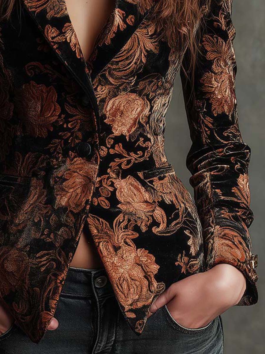 Blazer con Estampado Floral
