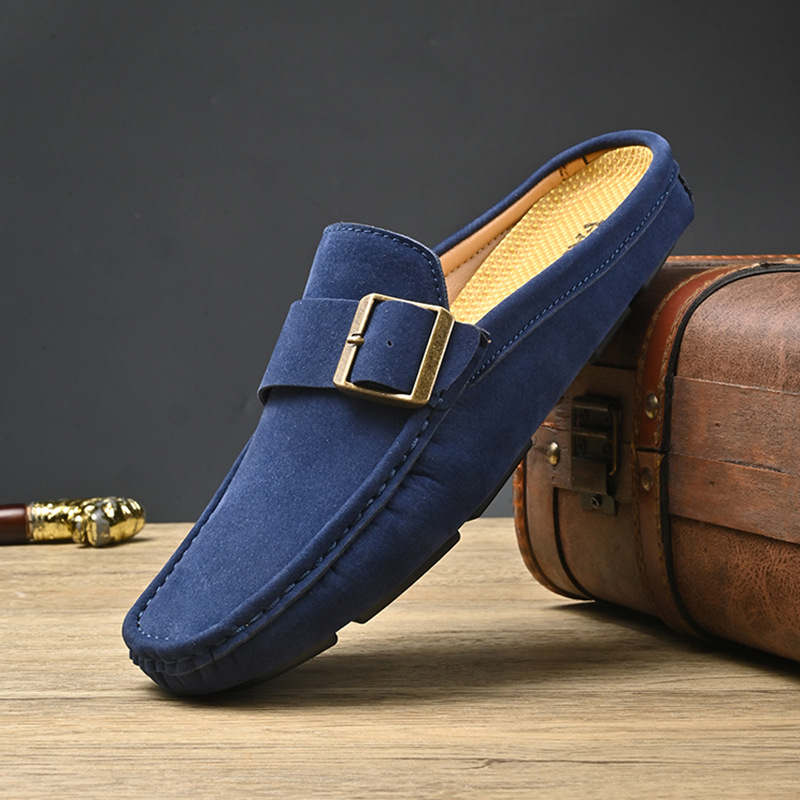 Mocasines de Ante con Hebilla Metálica