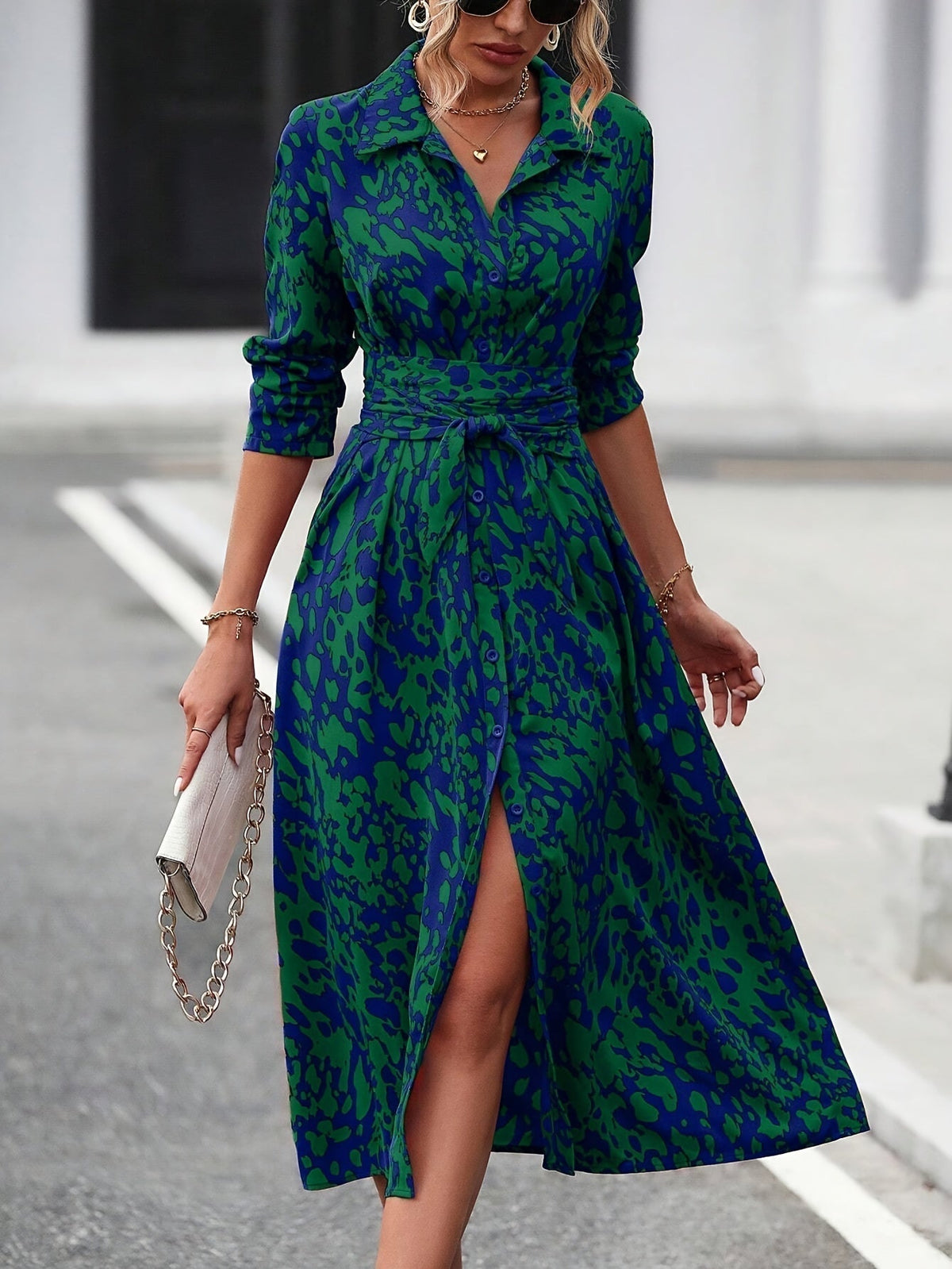 Vestido Camisero Geométrico