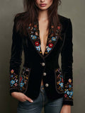Blazer Bordado con Estampado Floral Multicolor