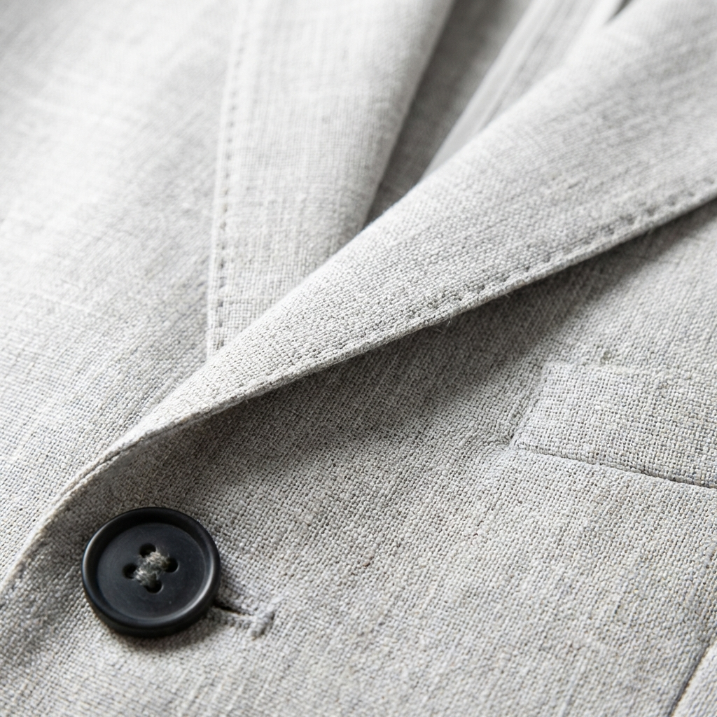 Traje de Lino de Corte Relajado con Solapa Clásica