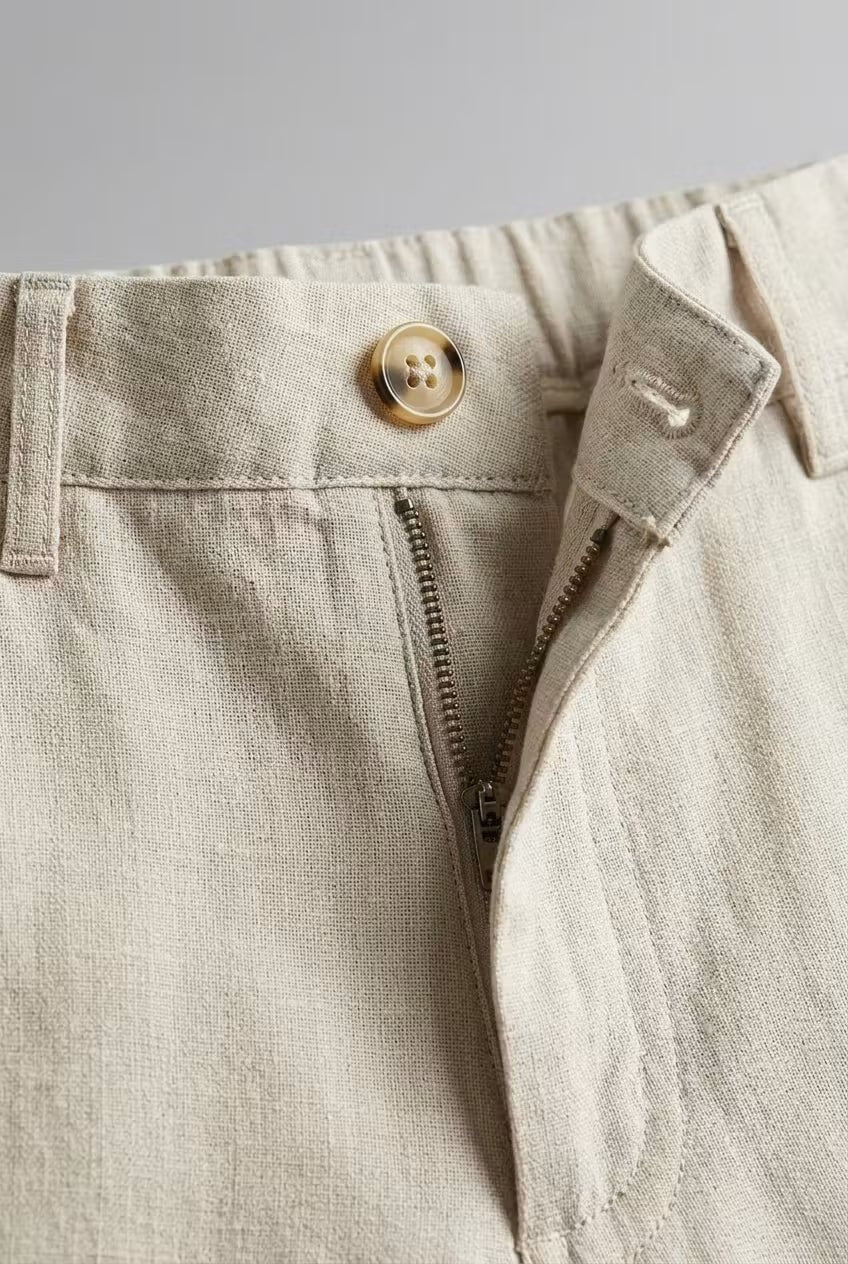 Traje de Lino de Corte Relajado con Blazer de un Botón