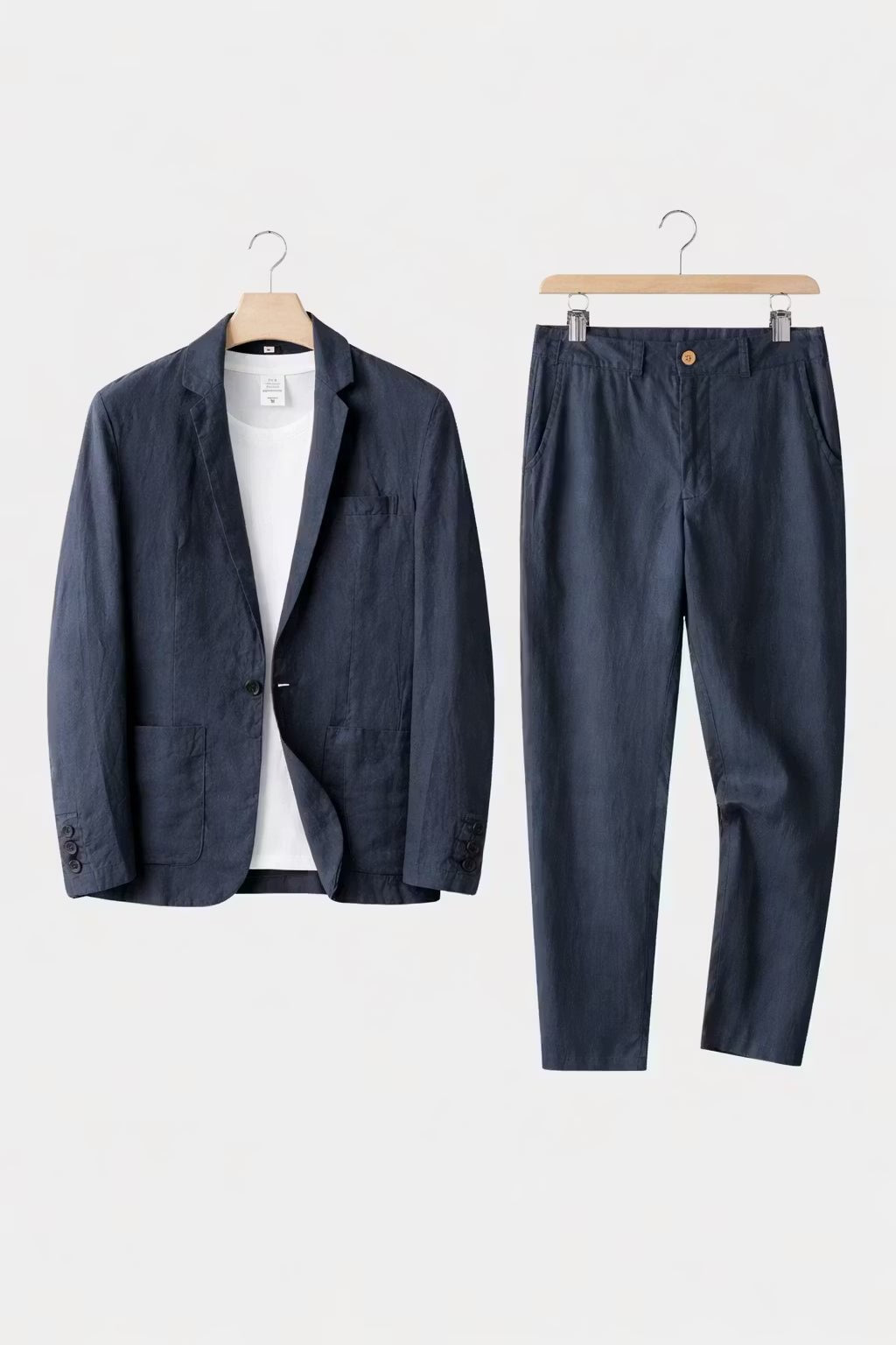 Traje de Lino de Corte Relajado con Blazer de un Botón