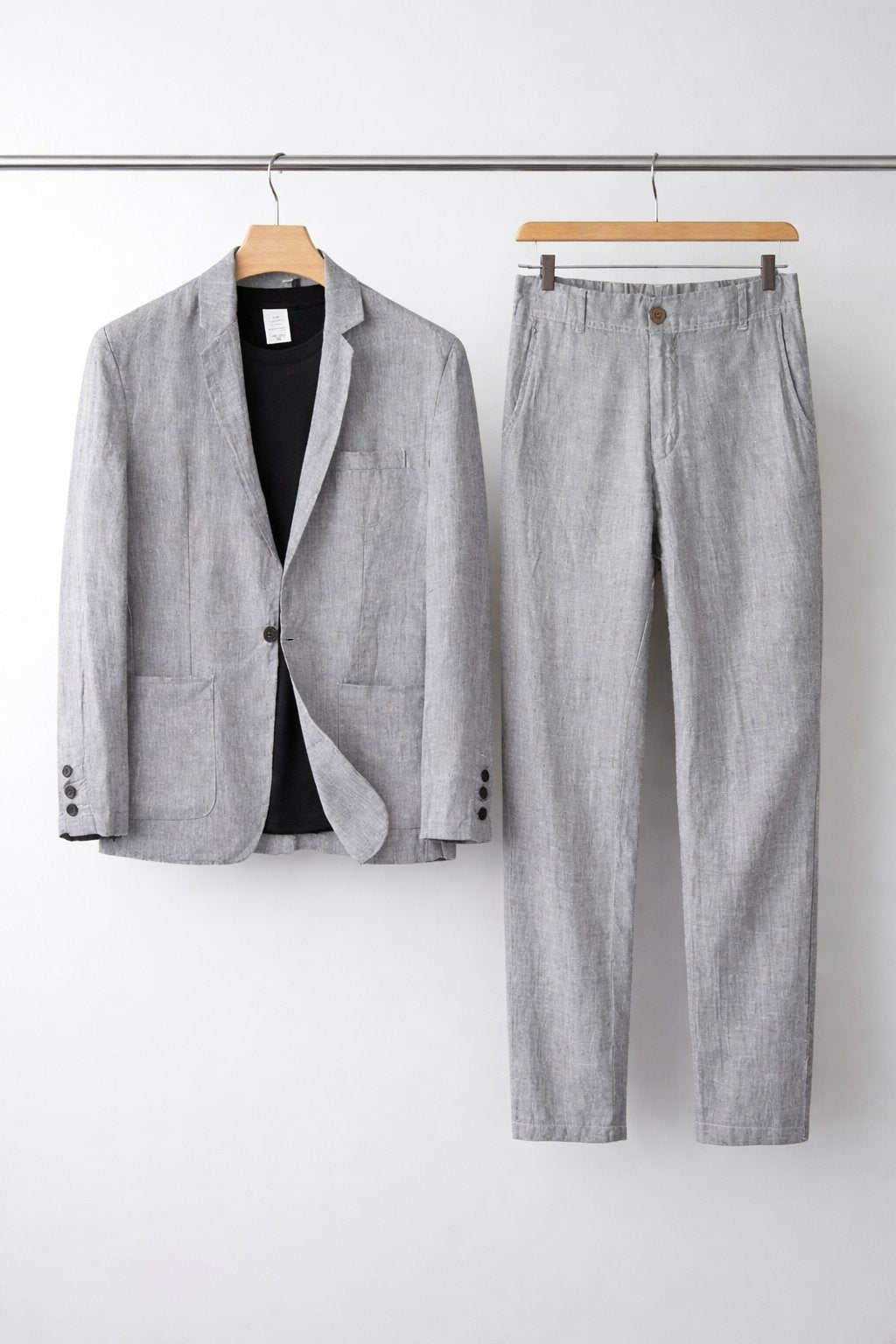 Traje de Lino de Corte Relajado con Blazer de un Botón