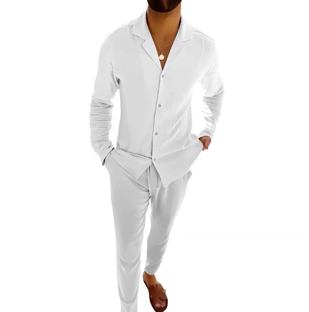 Conjunto de Lino Ligero de Ajuste Informal