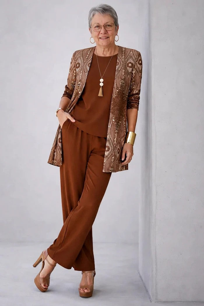 Conjunto Clásico Elegante de Tres Piezas