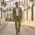 Traje de Lino de Corte Entallado para Boda