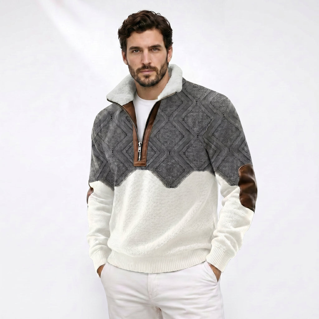 Jersey con Cremallera y Cuello Forrado