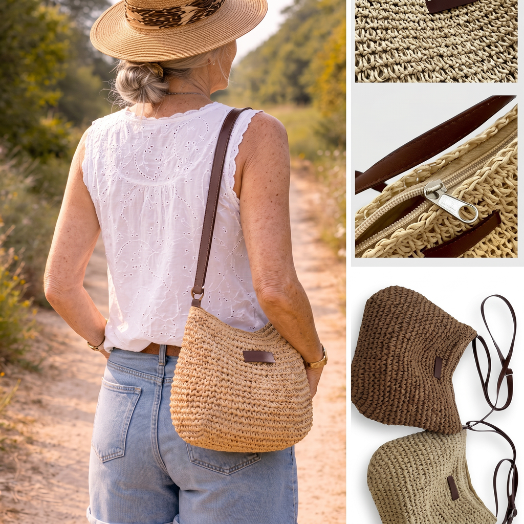 Bolso Trenzado Elegante de Asa Ajustable