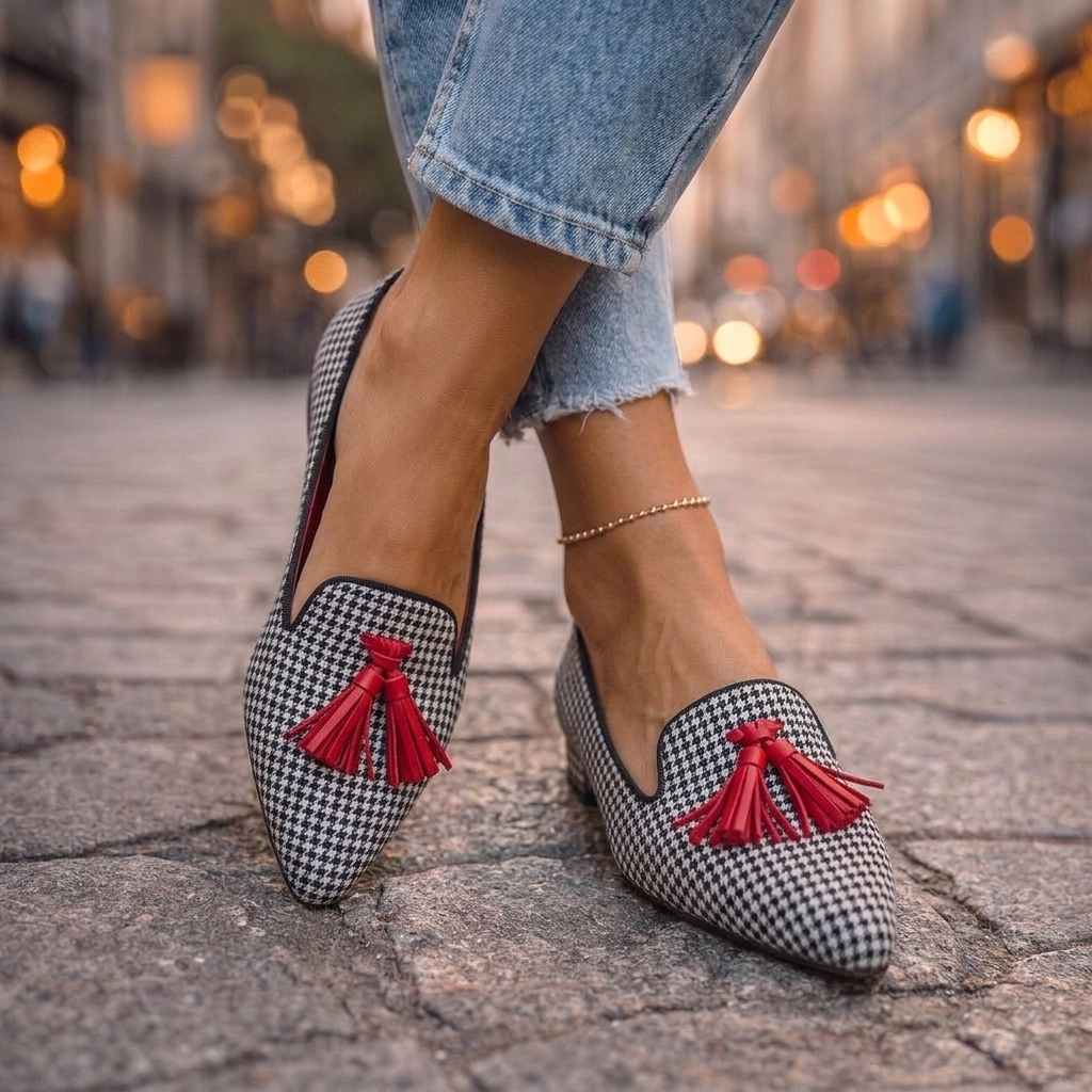 Bailarinas Puntiagudas de Franela Slip-On