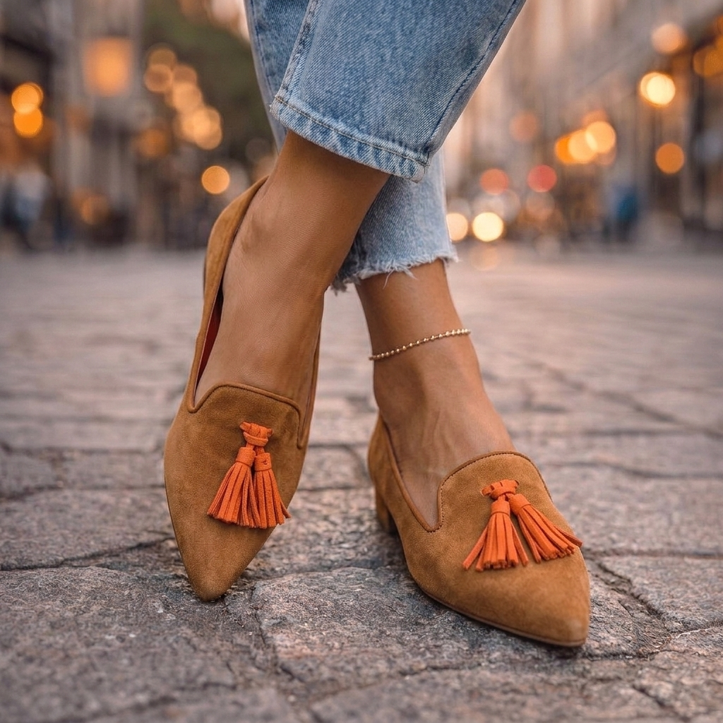 Bailarinas Puntiagudas de Franela Slip-On
