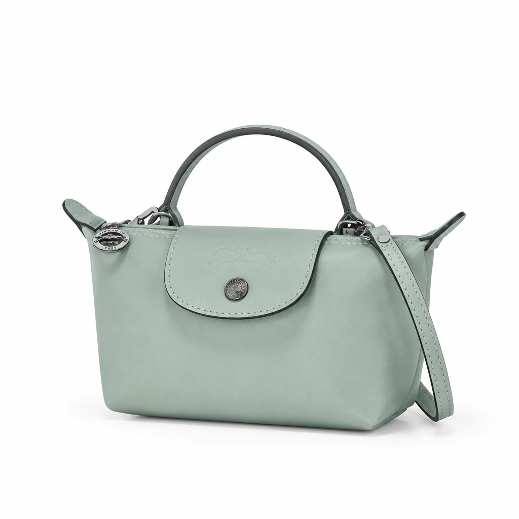 Mini Bolso de Piel Elegante · Azul Claro