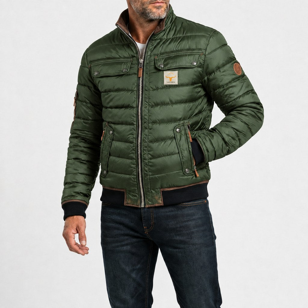 Chaqueta acolchada vintage verde