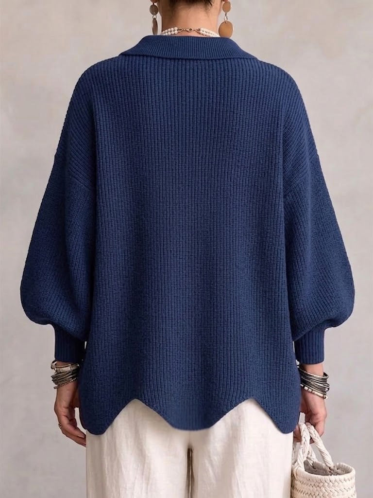 Cárdigan de Punto con Cuello y Botones Metálicos
