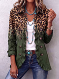Chaqueta Blazer Leopardo Verde con Volantes