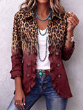 Chaqueta Blazer Leopardo Vino con Volantes