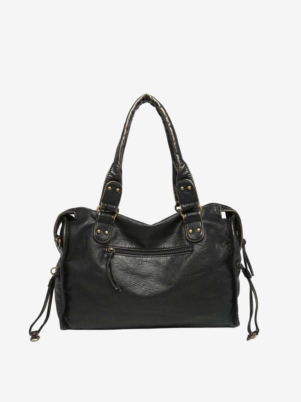 Bolso de Hombro Tejido en Cuero Vegano